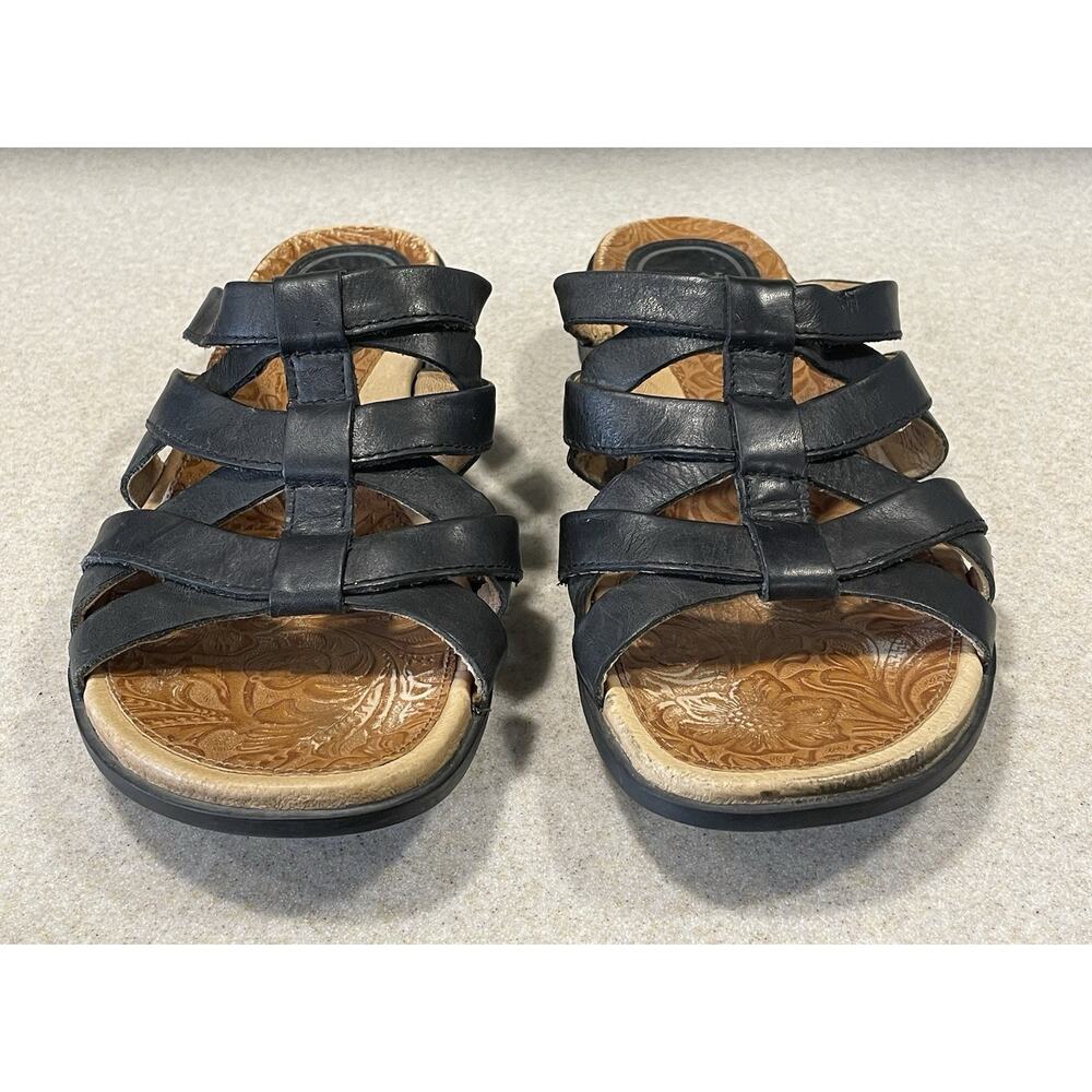 Ariat Women's Size 7.5 B -Slide Sandals Leather W/Floral-Embossed Footbeds - Picture 2 of 11